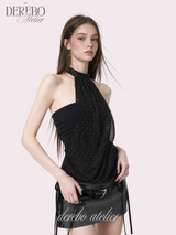 Shine halter chiffon blouse tube top