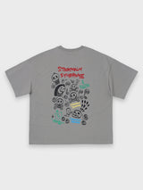 DOODLE SKULL TEE - GREY