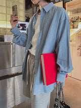 クルーシストライプピグメントシャツ