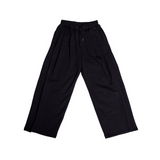 ワイドフィット2タックプリーツスウェットパンツ (BLACK)
