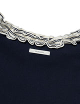 STRIPE FRILL OFF-SHOULDER(NAVY)