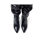 スラウチー ストリング ブーツ ヒール(Black)