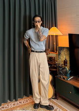 S/S ジップアップリブカラーショートスリーブTシャツ 8カラー