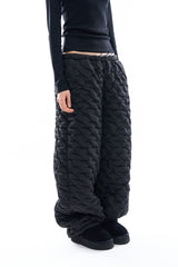 Ripple quilted padded pants