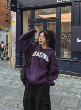 Koi Lettering Overfit Hooded Knit