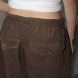 Thermel back pocket wide cotton pants