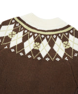 Women’s Nordic Zip-Up Knit Cardigan Brown
