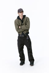 WASHED BOMBER JACKET (KHAKI)