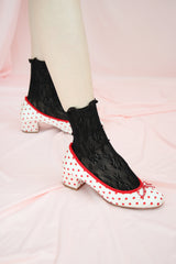 rose ankle socks (black)