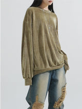 Glitter ribbed velvet top