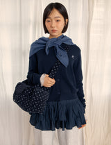 KNIT TRIANGLE SCARF (BLUE)