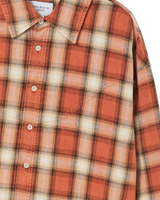25FW DISTRESSED CHECK COTTON SHIRT ORANGE
