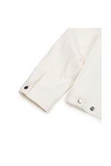 (BASE) CROP DOUBLE FLAP TRUCKER (WHITE)