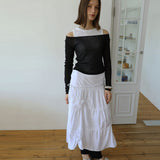 For Sunshine Moments Tiered Skirt White 