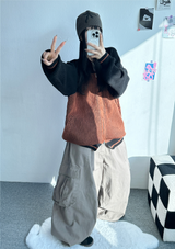 カラーブロックラグラン2ウェイジップアップ🤎🖤🩶🤍 - 3 カラーズ