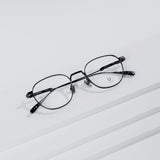 Knouun Round titanium glasses CODE. 102. B Navy