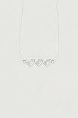 [925SILVER] RHYTHM TRIPLE HEART NECKLACE