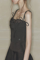 HEART RIBBON DRESS brown