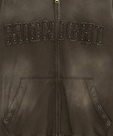 ws hood zip up (brown)