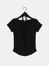 [Scarf set] Burwit Slit Rolls V-Neck Short Sleeve T-Shirt