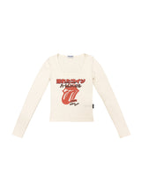 DC x The Rolling Stones JP Inspired Fit LS Baby Tee Tan