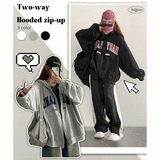Fissen Over Lettering Hooded Zip-Up