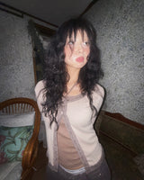 (3color) Lace Slit Warmer Cardigan