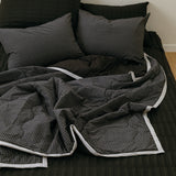 Borderline Pattern Reversible Summer Comforter - Black Double Check - SS size