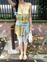 Dear. Antique Satin Lace Slip Mini Dress