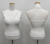 Basic Halter Neck Ribbed Bra Top