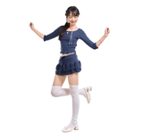 BLOSSOM PICOT MINI SKIRT [NAVY]