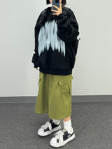 diagonal cargo bermuda pants