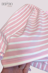 ピンクストライプルーズカラーTシャツ