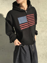 Basic Flag Hooded Zip-Up 4C
