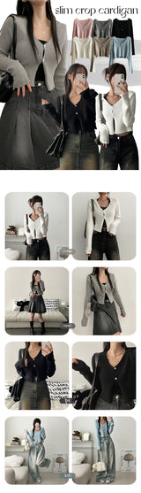 Jane to Snap Slim Ribbed Knit Cardigan