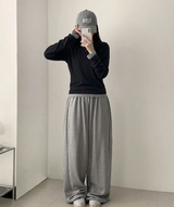 エンジェルウィングスターポケットエンブロイダリーワイドバンディングパンツ