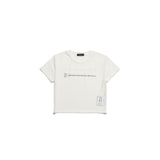 スローガンサイドストリングクロップTシャツ