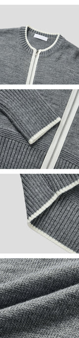 [F/W] Line pinger holl knit zip up(3color)