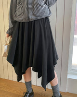 26SS★ [BAONHAUS] Broa Unbalanced Layered Midi Skirt