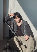 Riggle Washed V-Neck Knit Cardigan