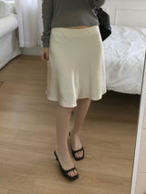 Glue Satin Midi Skirt (2 colors)