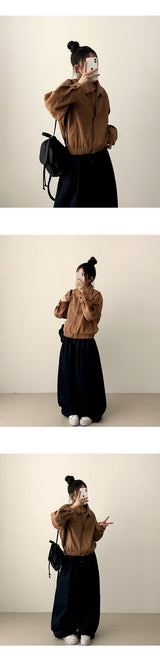 Itku Nonfade Side Slit Line Banding Denim Wide Pants