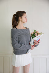STRAP WOOL OFF SHOULDER KNIT (3 COLORS)