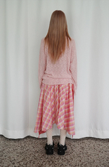 Check Tie Skirt (pink)