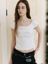 PUFF CAP SLEEVE T-SHIRT WHITE