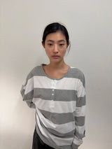 wide stripe henley top