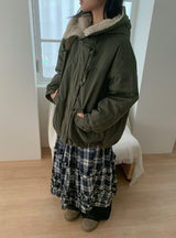 Giet Frill Banding Check Long Skirt
