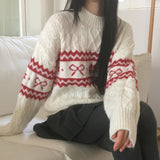 Ssobi Snowflake Ribbon Twisted Knitwear