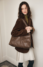 Heather Big Hobo Bag Brown