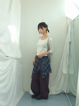 Misty Checkered Layered Skirt